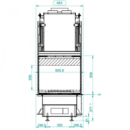 Каминная топка ECOMONOBLOCCO WT 60 3D V16 (Palazzetti)