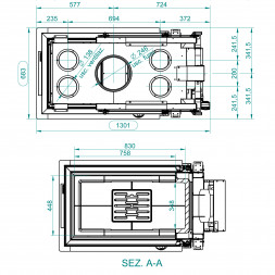Каминная топка ECOMONOBLOCCO WT 60 3D V16 (Palazzetti)