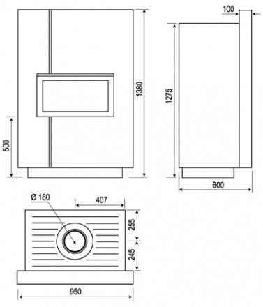 Печь-камин XS03 Chocolat, шоколад (Axis)