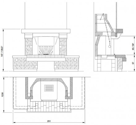 Камин облицовка Courmayeur fulli-fitted 116 (Palazzetti)