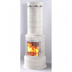 Печь камин Bella Rosa Klassik 3 ECOplus, creme-wei 118, рамка хром, верх. подкл. (Hark)