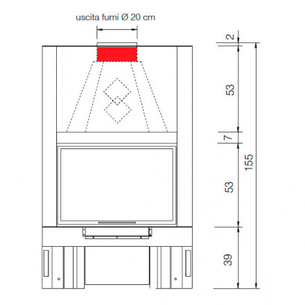 Каминная топка IC TEKNO 1V (EdilKamin)