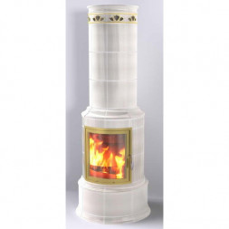 Печь камин Bella Rosa Klassik 3 ECOplus, creme-wei 118, рамка золото + обводка (Hark)