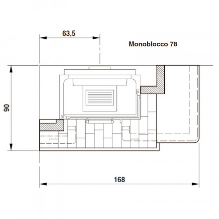 Камин облицовка Courmayeur corner, под MBL 78 front (Palazzetti)