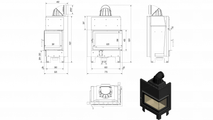 Каминная топка MBM/P/BS (Kratki)