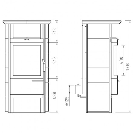 Печь 17 NH GT ECOplus, deco-cotto/sahara 239, черная рамка (Hark)