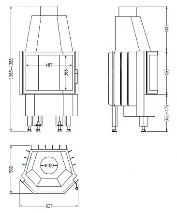 Каминная топка 800/45 K T1 (Hark)