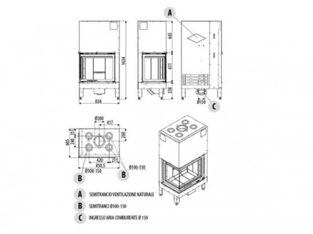 Каминная топка Plasma 75 dx Wood (MCZ)