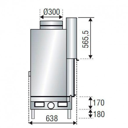 Каминная топка H 1600 simple face BN2 (Axis)
