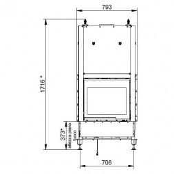 Каминная топка ECOMONOBLOCCO WT 66F N11 (Palazzetti)