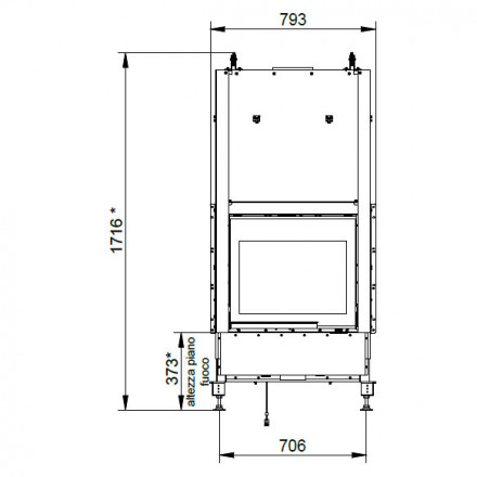 Каминная топка ECOMONOBLOCCO WT 66F N11 (Palazzetti)