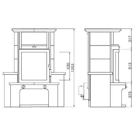 Печь 34 GT ECOplus, jeansblau 155, рамка хром (Hark)