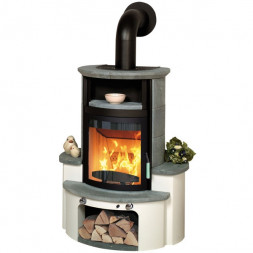 Печь камин 34 GT ECOplus, стеатит, черная рамка (Hark)