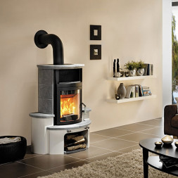 Печь камин 34 GT ECOplus, стеатит, черная рамка (Hark)