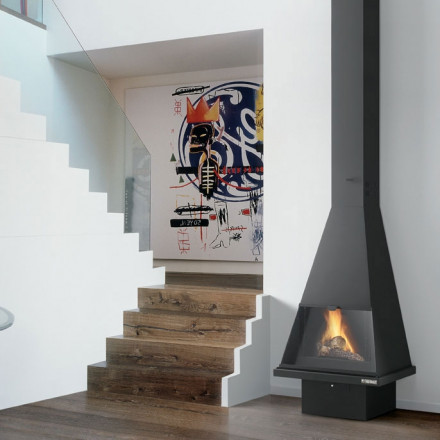 Печь-камин CERDANYA, фронтальный, черный (Traforart)