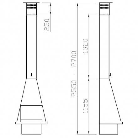 Печь-камин CERDANYA, фронтальный, черный (Traforart)