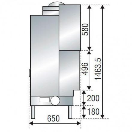 Каминная топка H 1600 XXL WS Black BN3 (Axis)