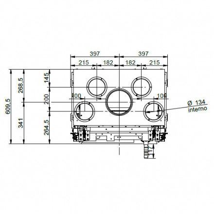 Каминная топка ECOMONOBLOCCO WT 66F V9 (Palazzetti)