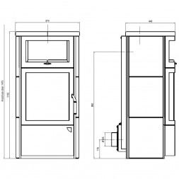 Печь 44 GT ECOplus, sahara 435, черная рамка (Hark)