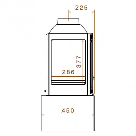 Печь LCI 5 GFLR Table, два боковых стекла (Liseo Castiron)