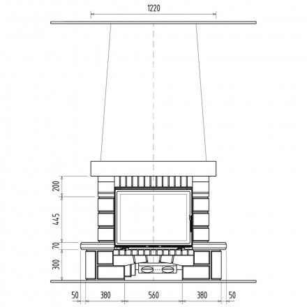 Камин облицовка BELLERIVE SR, с деревянной балкой (Supra-Russia)
